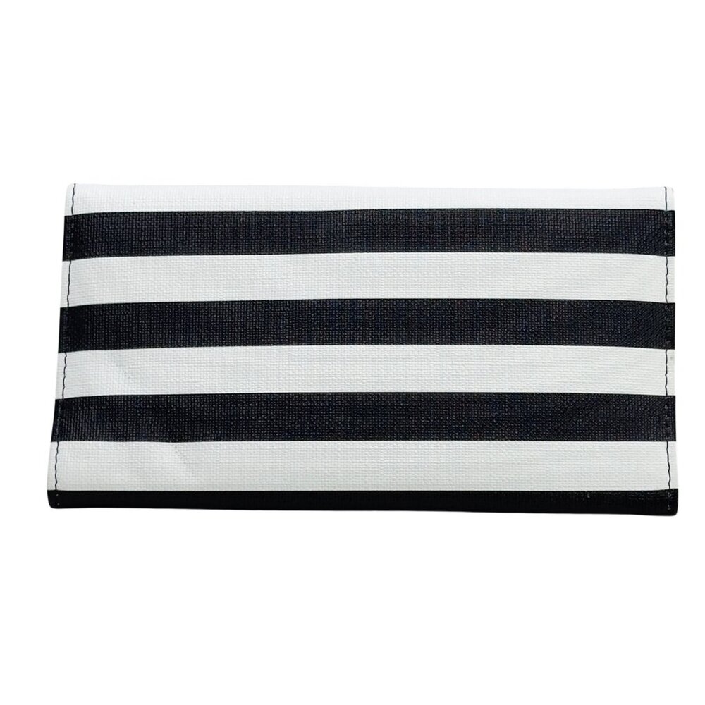 Kut From The Kloth Black & White Striped Wallet Multiple Card Slots Snap Closure